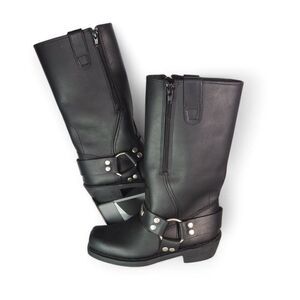 Orange County Choppers OCC Leather Harness Motorcycle‎ Boots Black Women's 6
